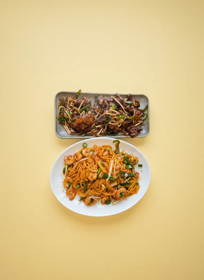 Stir-fry dishes that sizzle on screen - after SnackSnap AI enhancement