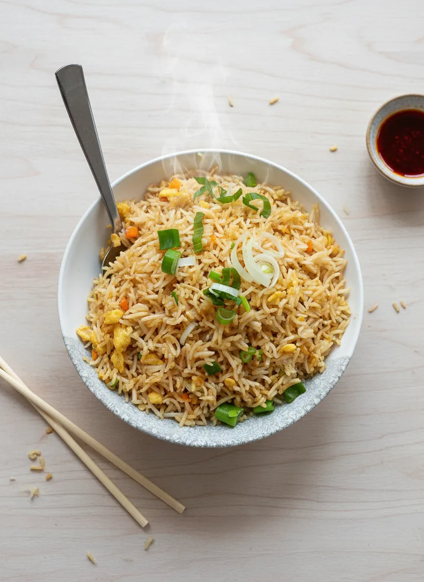 Rice and noodle dishes that stand out - after SnackSnap AI enhancement