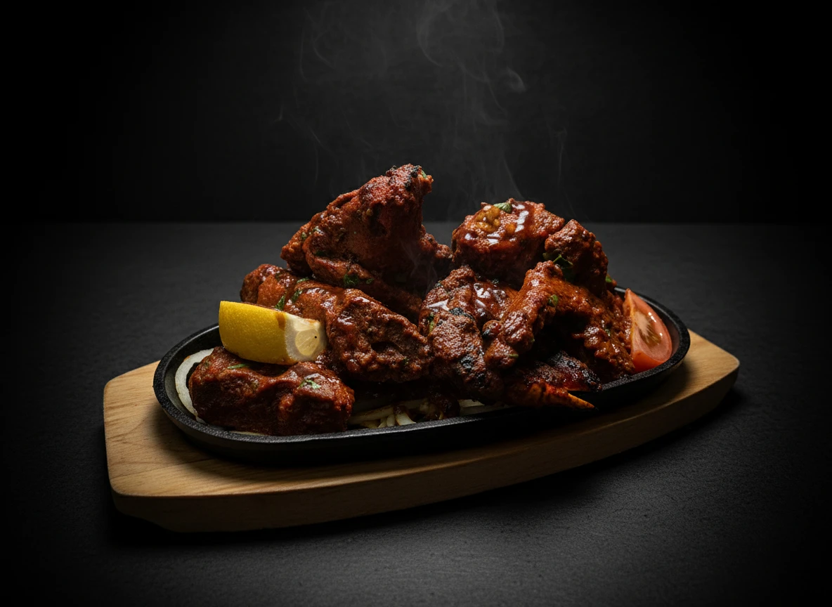 Tandoori dishes with perfect char - after SnackSnap AI enhancement