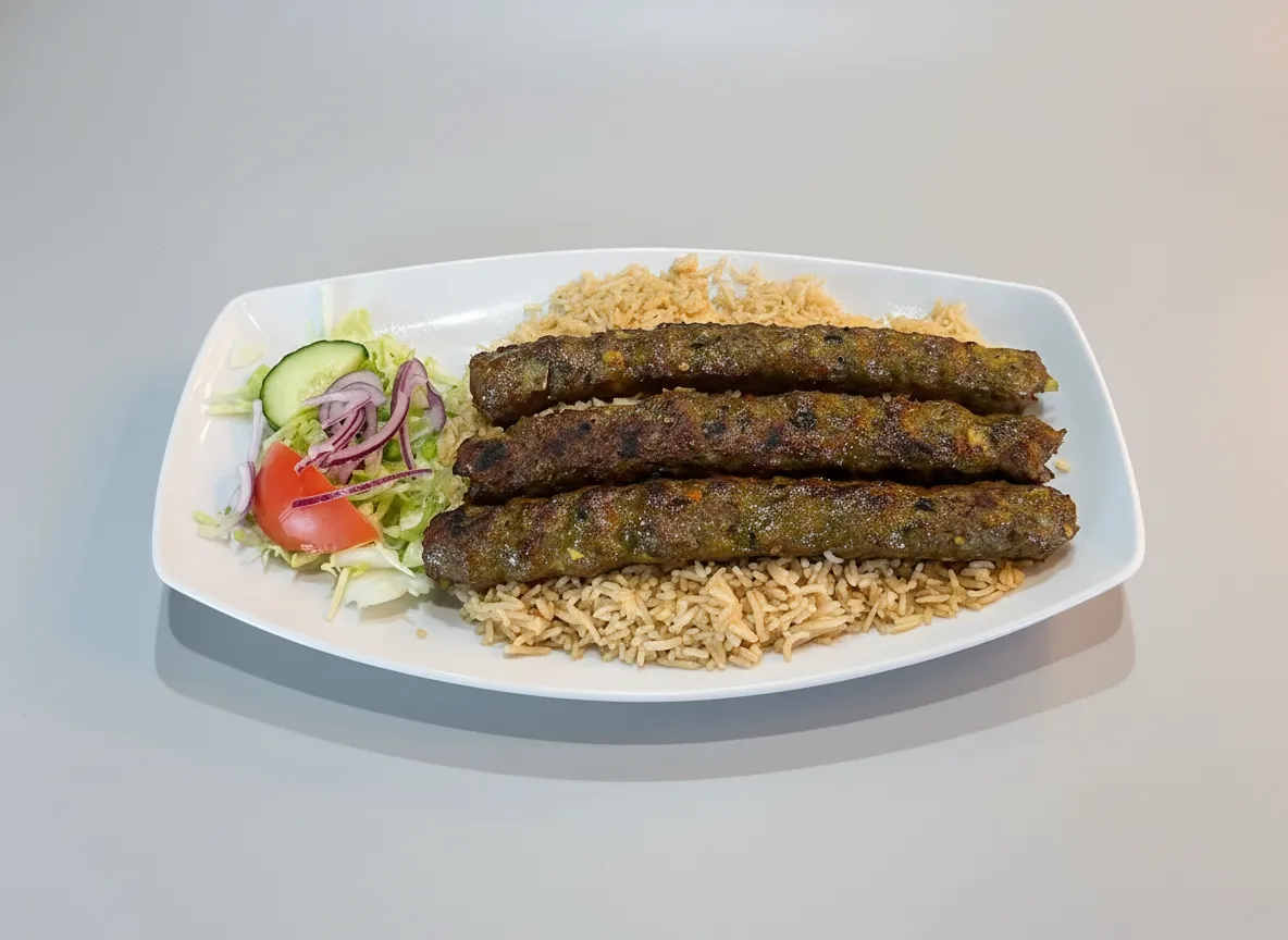 Plated kebabs that take centre stage - after SnackSnap AI enhancement