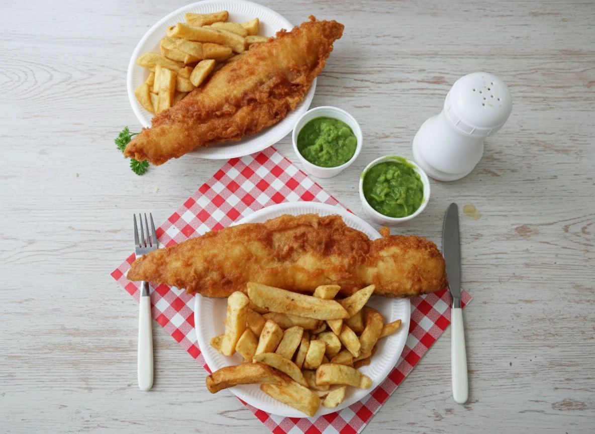 Fish and chips photo after SnackSnap